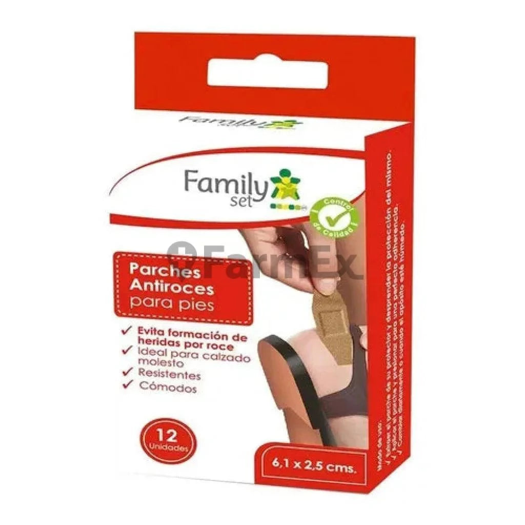 Parches Antiroces para pies 6,1 cm x 2,5 cm x 12 unidades Family Set